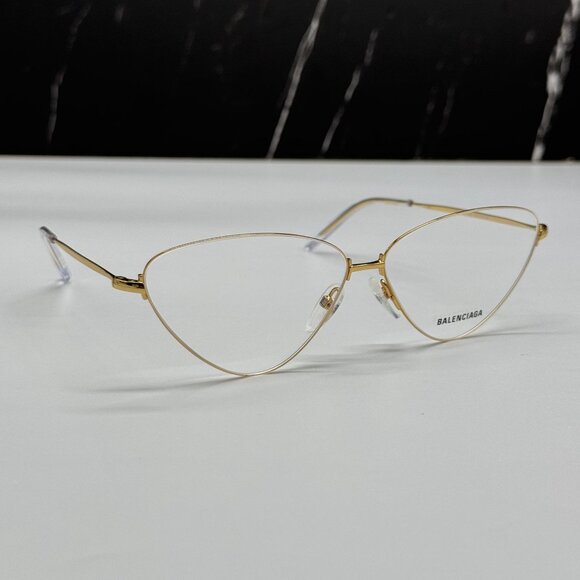 NEW BALENCIAGA BB0015O 003 CAT EYE GOLD WOMEN EYEGLASSES BALENCIAGA - Picture 5 of 10